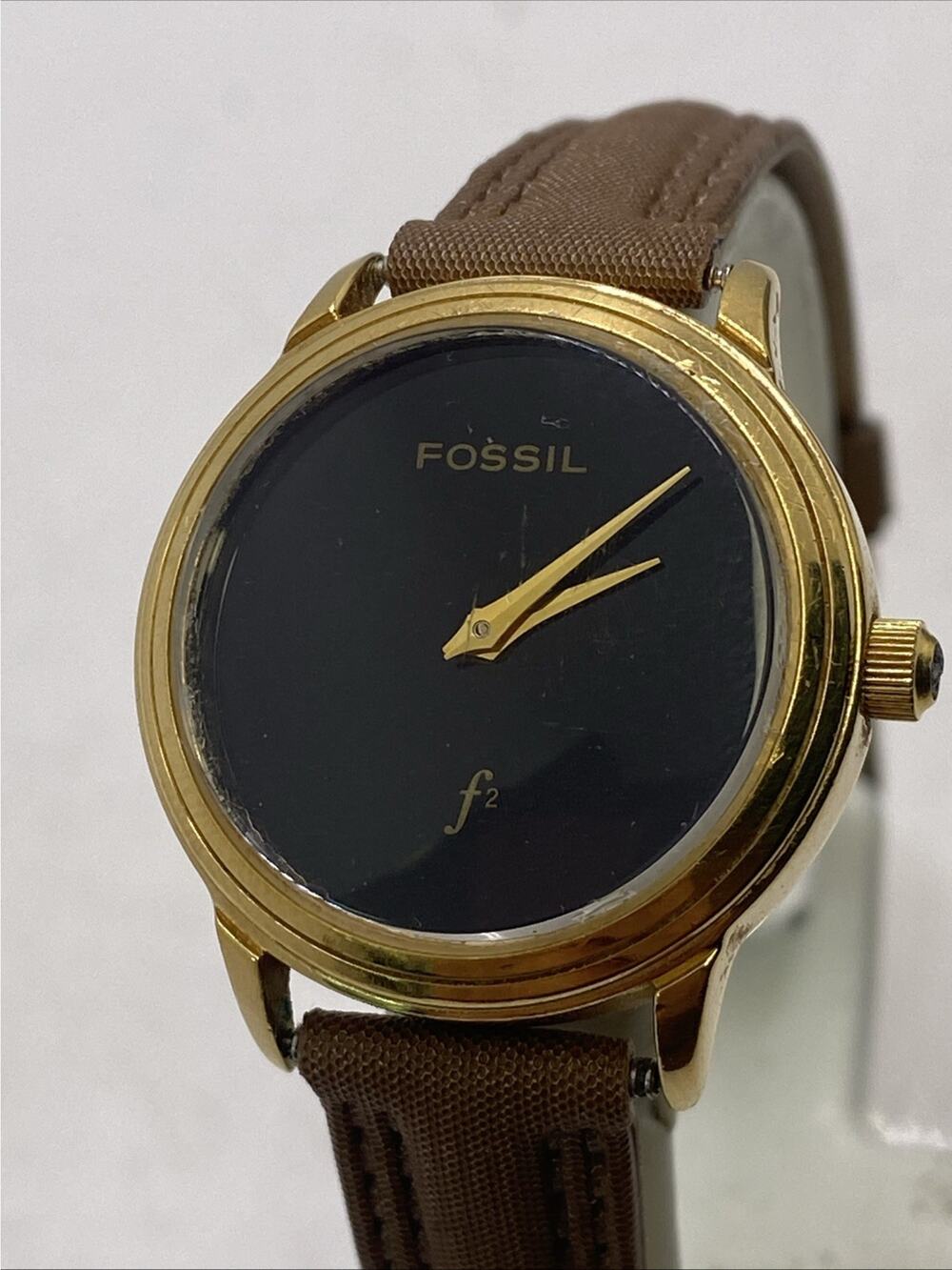 Vintage Fossil Womens Gold Tone Watch Worn New Battery